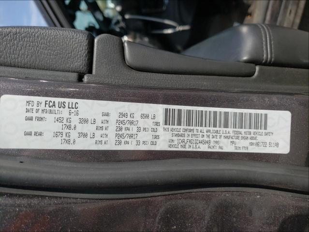 Photo 10 from auction – 2016 JEEP GRAND CHER with VIN 1C4RJFAG1GC445049