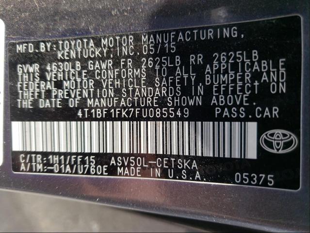 Photo 10 from auction – 2015 TOYOTA CAMRY LE with VIN 4T1BF1FK7FU085549