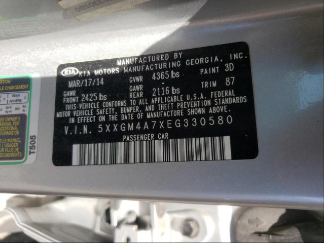 Photo 10 from auction – 2014 KIA OPTIMA LX with VIN 5XXGM4A7XEG330580
