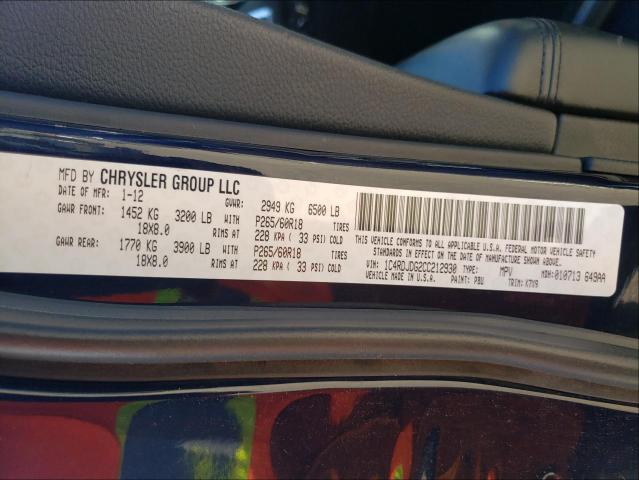 Photo 10 from auction – 2012 DODGE DURANGO CR with VIN 1C4RDJDG2CC212930
