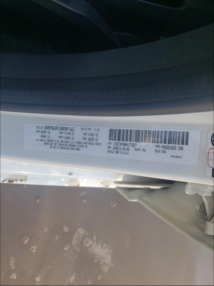 Photo 10 from auction – 2010 CHRYSLER SEBRING TO with VIN 1C3CC4FB9AN177627