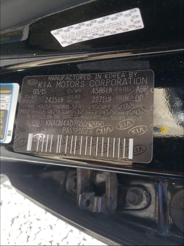 Photo 10 from auction – 2016 KIA OPTIMA HYB with VIN KNAGM4AD7G5092990