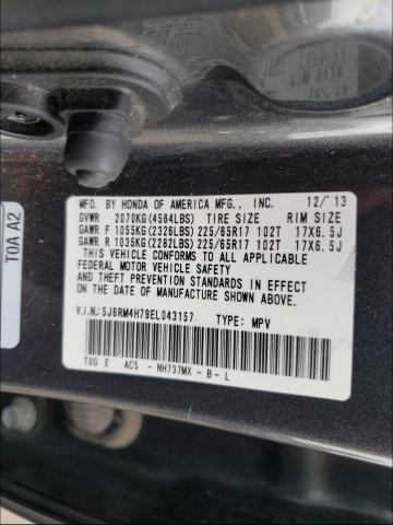 Photo 10 from auction – 2014 HONDA CR-V EXL with VIN 5J6RM4H79EL043157