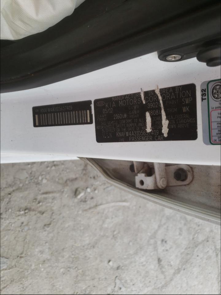 Photo 10 from auction – 2013 KIA FORTE SX with VIN KNAFW4A31D5657419
