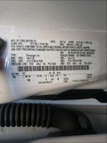 Photo 10 from auction – 2016 FORD FOCUS SE with VIN 1FADP3F21GL390628