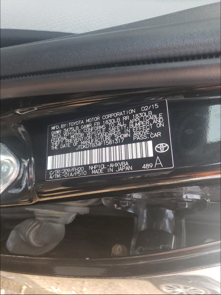 Photo 10 from auction – 2015 TOYOTA PRIUS C with VIN JTDKDTB34F1581317