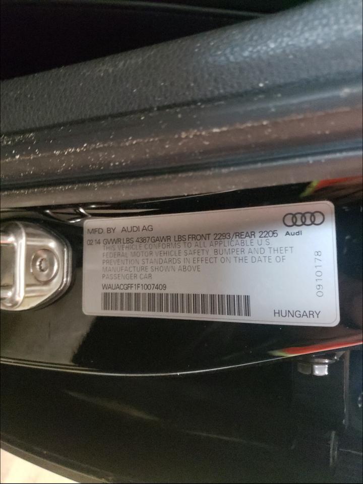 Photo 10 from auction – 2015 AUDI A3 PREMIUM with VIN WAUACGFF1F1007409