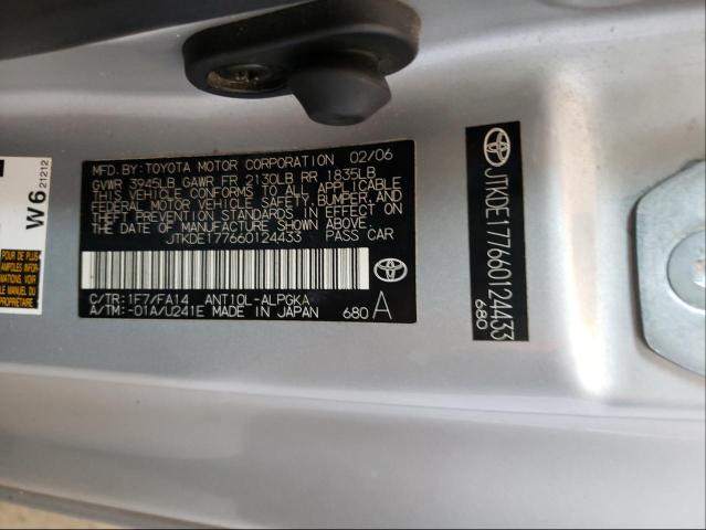 Photo 10 from auction – 2006 TOYOTA SCION TC with VIN JTKDE177660124433