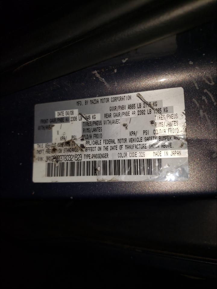 Photo 10 from auction – 2008 MAZDA MAZDA5 with VIN JM1CR293780321623