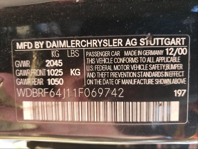 Photo 10 from auction – 2000 MERCEDES-BENZ 300-CLASS with VIN WDBRF64J11F069742