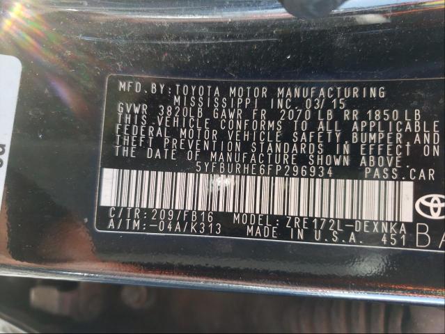 Photo 10 from auction – 2015 TOYOTA COROLLA L with VIN 5YFBURHE6FP296934