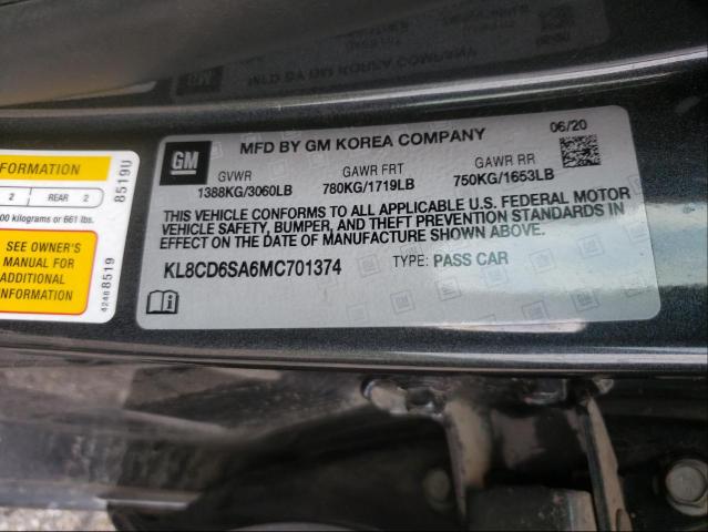 Photo 10 from auction – 2021 CHEVROLET SPARK 1LT with VIN KL8CD6SA6MC701374