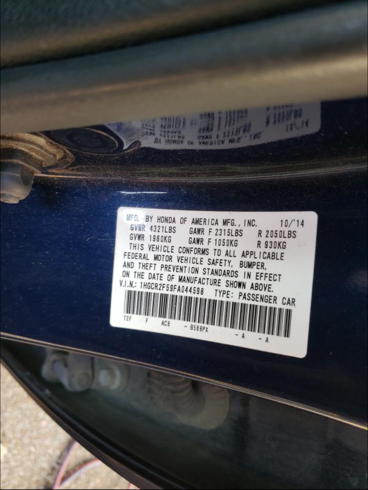 Photo 10 from auction – 2015 HONDA ACCORD SPO with VIN 1HGCR2F59FA044598