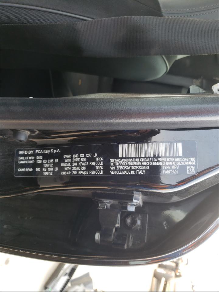 Photo 10 from auction – 2016 FIAT 500X POP with VIN ZFBCFXAT0GP330458