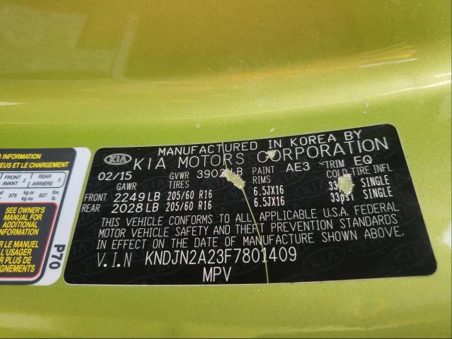 Photo 10 from auction – 2015 KIA SOUL with VIN KNDJN2A23F7801409