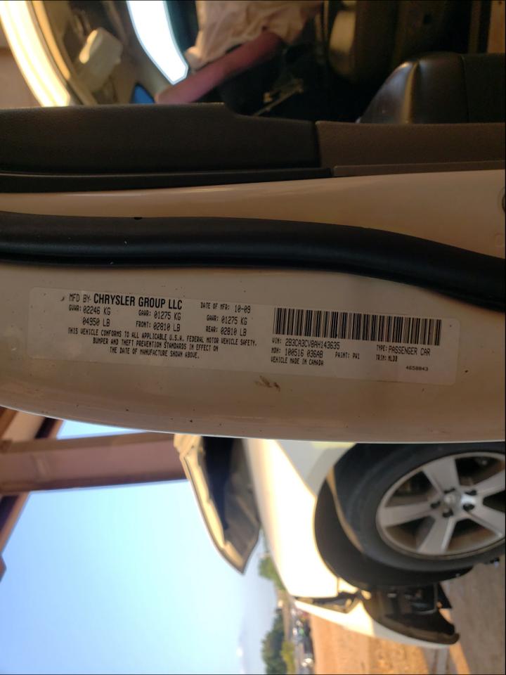 Photo 10 from auction – 2010 DODGE CHARGER SX with VIN 2B3CA3CV8AH143635