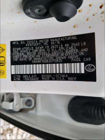 Photo 10 from auction – 2018 LEXUS ES 350 with VIN 58ABK1GG8JU113835