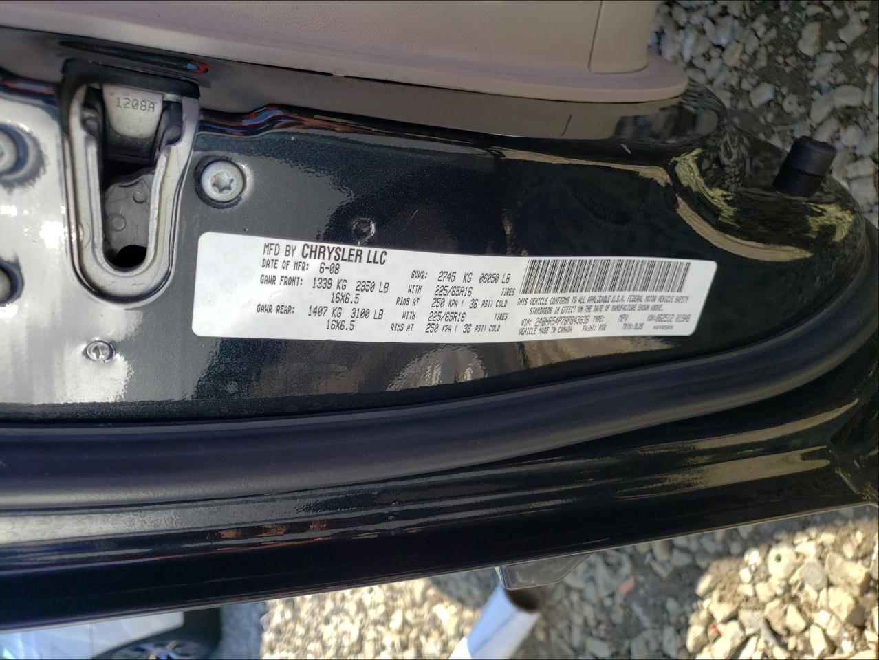Photo 10 from auction – 2008 CHRYSLER TOWN & COU with VIN 2A8HR54P78R843636