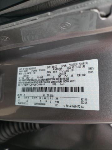Photo 10 from auction – 2020 FORD F150 SUPER with VIN 1FTEW1CP7LFC46418