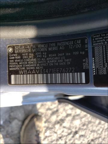 Photo 10 from auction – 2001 BMW 325 I with VIN WBAAV33471EE76272