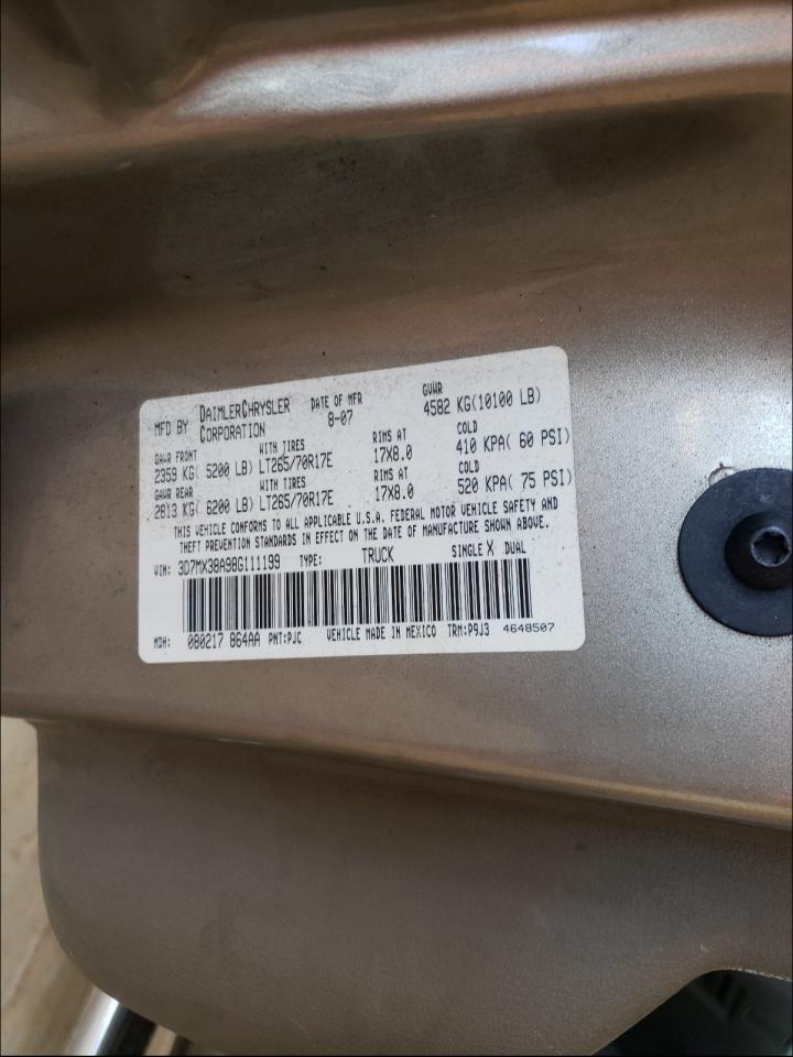 Photo 10 from auction – 2008 DODGE RAM 3500 S with VIN 3D7MX38A98G111199