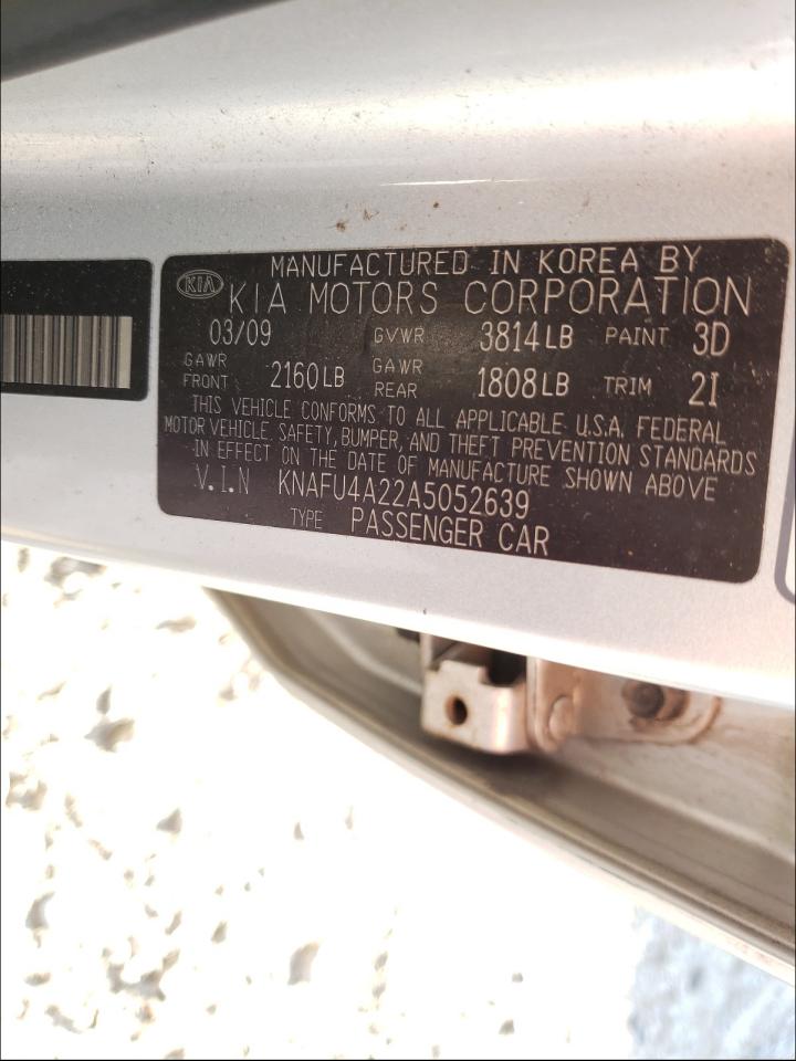 Photo 10 from auction – 2010 KIA FORTE EX with VIN KNAFU4A22A5052639
