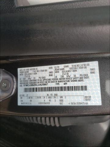 Photo 10 from auction – 2020 FORD ESCAPE SE SPORT with VIN 1FMCU9BZ8LUA25867