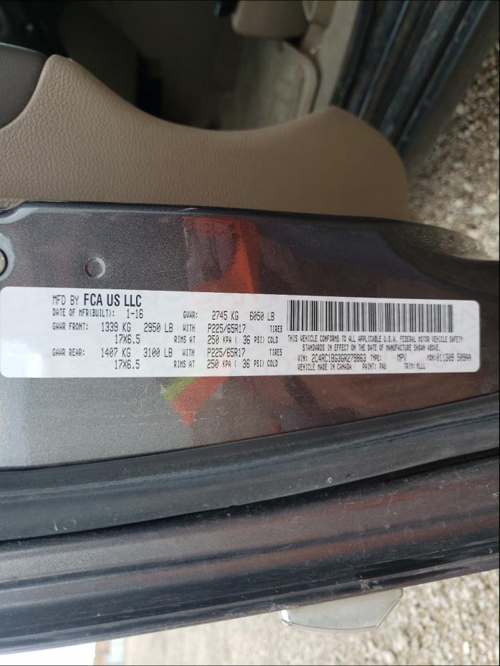 Photo 10 from auction – 2016 CHRYSLER TOWN & COU with VIN 2C4RC1BG3GR279863
