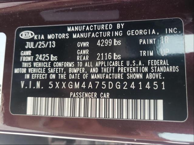 Photo 10 from auction – 2013 KIA OPTIMA LX with VIN 5XXGM4A75DG241451