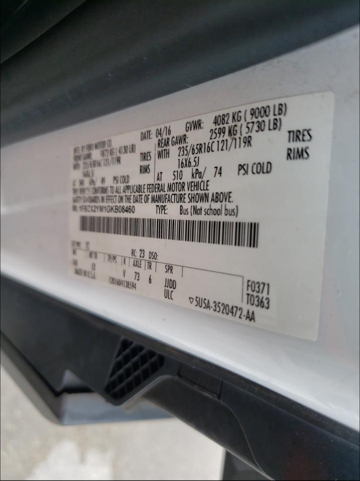 Photo 10 from auction – 2016 FORD TRANSIT T- with VIN 1FBZX2YM1GKB08460