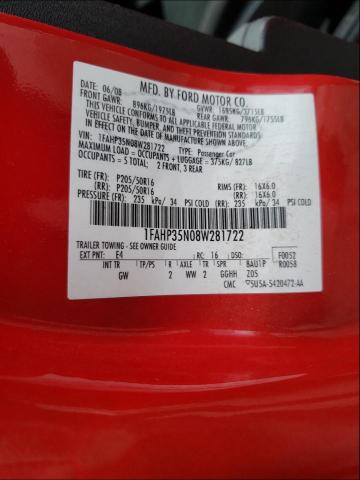 Photo 10 from auction – 2008 FORD FOCUS SE with VIN 1FAHP35N08W281722