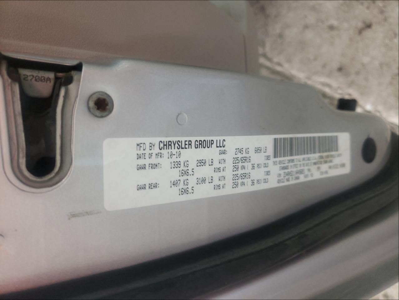 Photo 10 from auction – 2010 DODGE GRAND CARA with VIN 2D4RN5D11AR496851