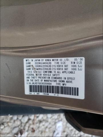 Photo 10 from auction – 2006 HONDA CR-V EX with VIN JHLRD78836C056684