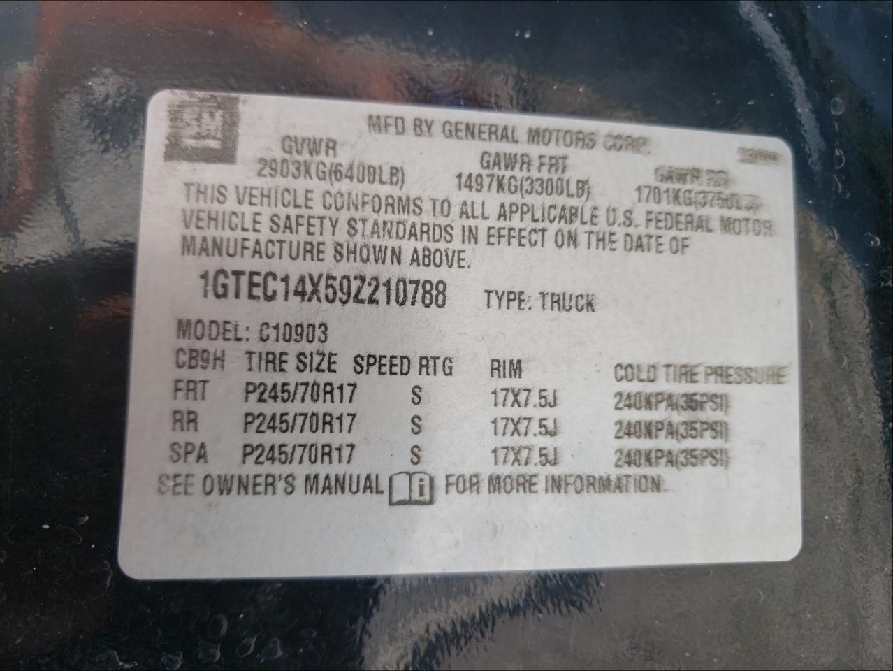 Photo 10 from auction – 2009 GMC SIERRA 150 with VIN 1GTEC14X59Z210788
