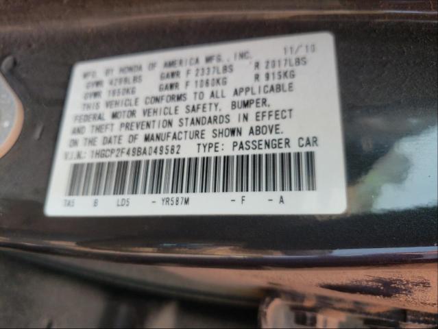 Photo 10 from auction – 2011 HONDA ACCORD LXP with VIN 1HGCP2F49BA049582