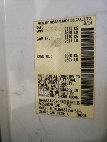 Photo 10 from auction – 2014 NISSAN MAXIMA S with VIN 1N4AA5AP5EC908918
