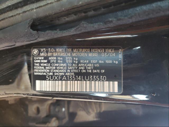 Foto 10 de la subasta – 2004 BMW X5 3.0I con VIN 5UXFA13514LU33530