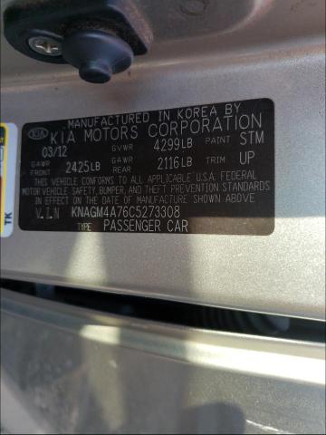 Photo 10 from auction – 2012 KIA OPTIMA LX with VIN KNAGM4A76C5273308