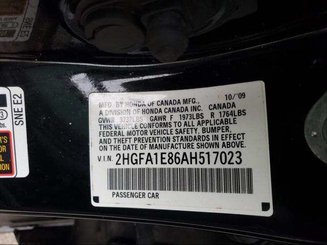 Photo 10 from auction – 2010 HONDA CIVIC EX with VIN 2HGFA1E86AH517023