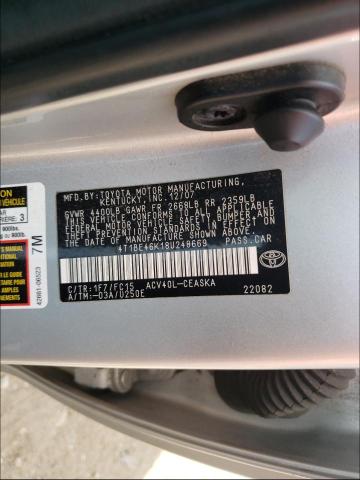 Photo 10 from auction – 2008 TOYOTA CAMRY CE with VIN 4T1BE46K18U248669