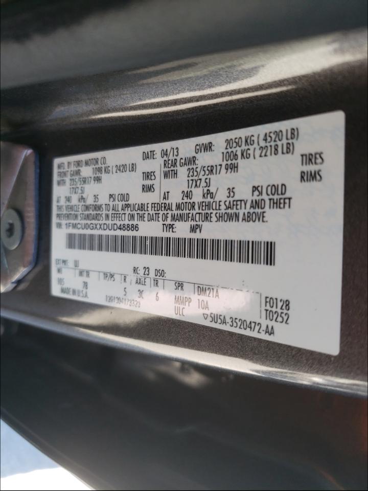Photo 10 from auction – 2013 FORD ESCAPE SE with VIN 1FMCU0GXXDUD48886