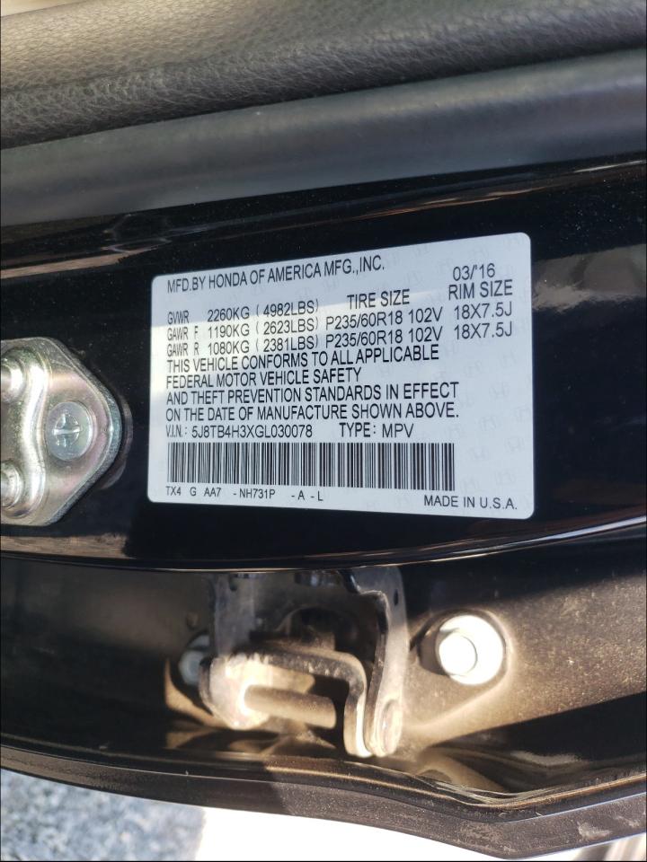 Photo 10 from auction – 2016 ACURA RDX with VIN 5J8TB4H3XGL030078