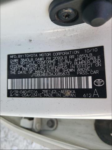 Photo 10 from auction – 2010 TOYOTA COROLLA BA with VIN JTDBU4EE3AJ085873