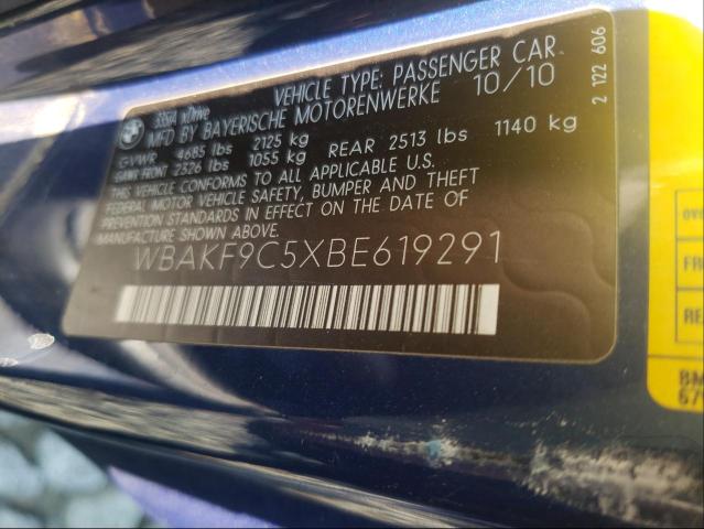 Photo 10 from auction – 2011 BMW 335XI with VIN WBAKF9C5XBE619291