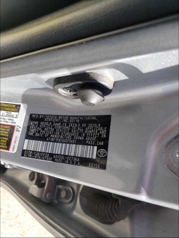 Photo 10 from auction – 2016 TOYOTA CAMRY LE with VIN 4T1BF1FK7GU575491