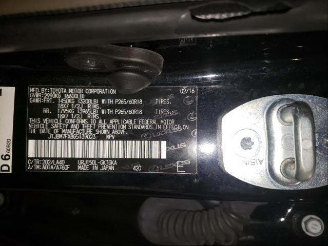 Photo 10 from auction – 2016 LEXUS GX 460 with VIN JTJBM7FX8G5139023