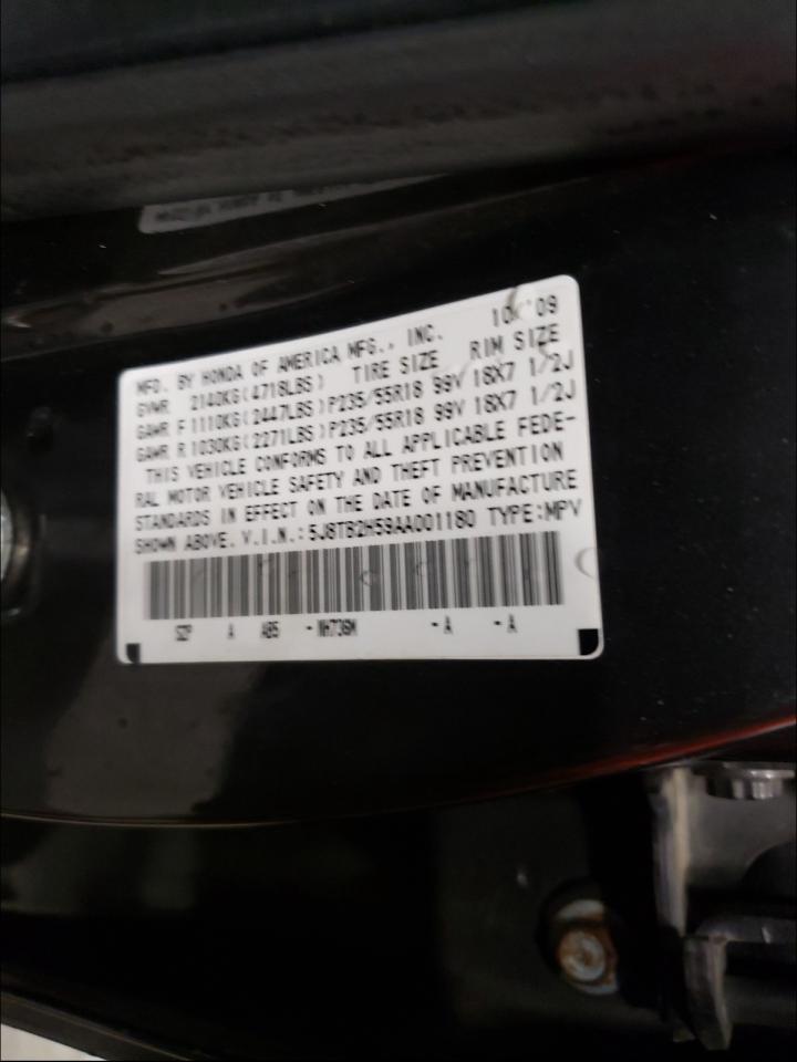 Photo 10 from auction – 2010 ACURA RDX TECHNO with VIN 5J8TB2H59AA001180