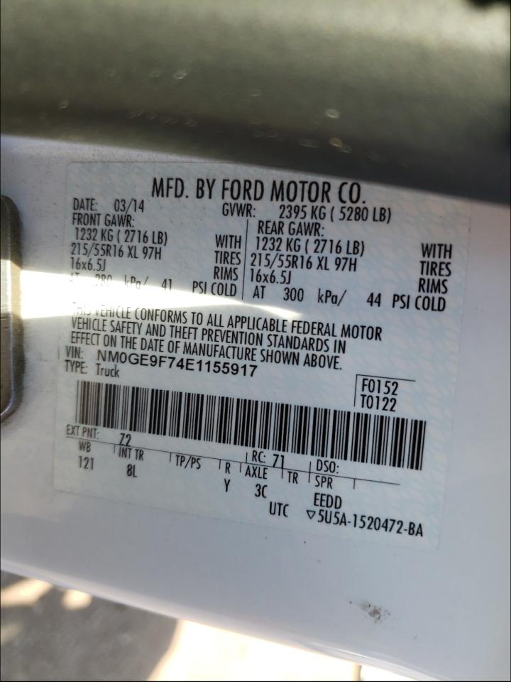 Photo 10 from auction – 2014 FORD TRANSIT CO with VIN NM0GE9F74E1155917