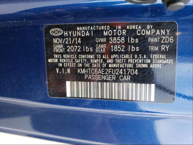 Photo 10 from auction – 2015 HYUNDAI VELOSTER with VIN KMHTC6AE2FU241704