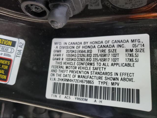 Photo 10 from auction – 2014 HONDA CR-V EXL with VIN 2HKRM4H72EH679865